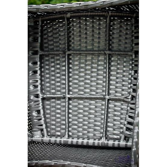 Meble ogrodowe z technoratanu (sofa 123cm, 2 x fotel + stolik) UNICO czarny