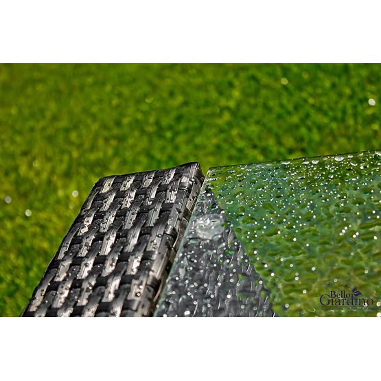 Meble ogrodowe z technoratanu (sofa 123cm, 2 x fotel + stolik) UNICO czarny