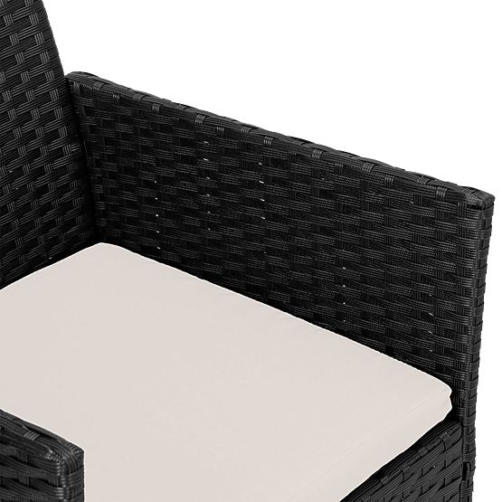 Meble ogrodowe z technoratanu zestaw 4w1 MAGNOLIA czarny beżowe poduszki