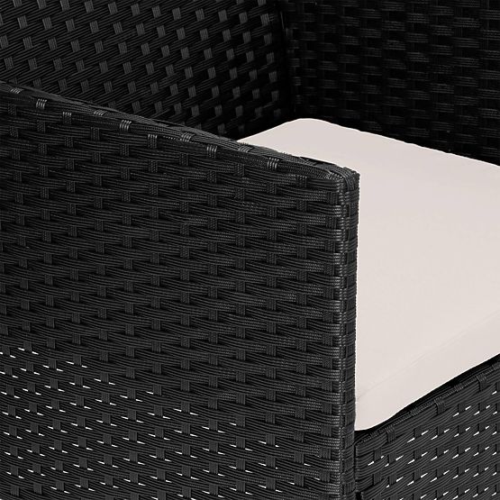 Meble ogrodowe z technoratanu zestaw 4w1 MAGNOLIA czarny beżowe poduszki