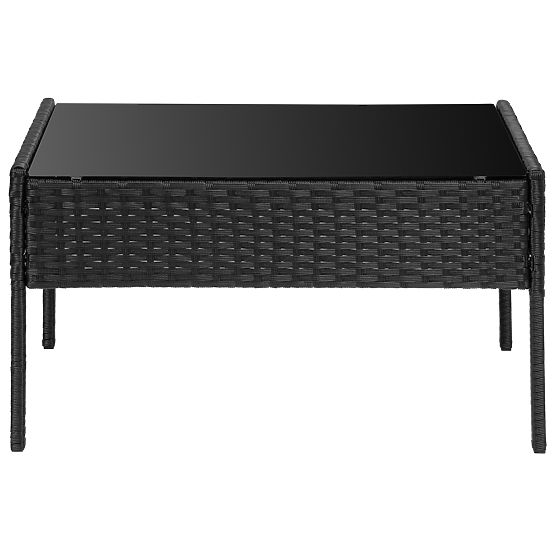 Meble ogrodowe z technoratanu zestaw 4w1 MAGNOLIA czarny beżowe poduszki