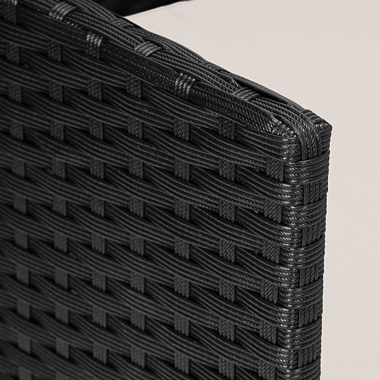 Meble ogrodowe z technoratanu zestaw 4w1 MAGNOLIA czarny beżowe poduszki