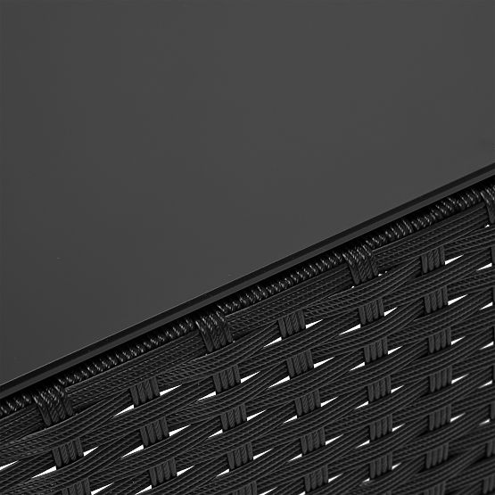 Meble ogrodowe z technoratanu zestaw 4w1 MAGNOLIA czarny beżowe poduszki