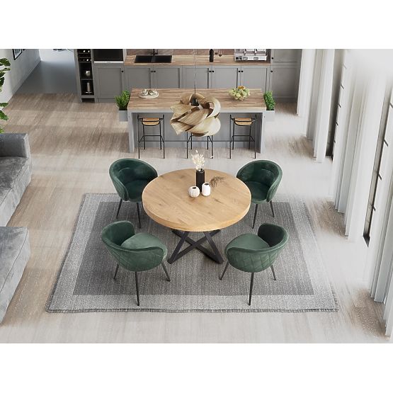 MERCY stół rozkładany, blat - dąb złoty, nogi - czarne (2p=1ks)