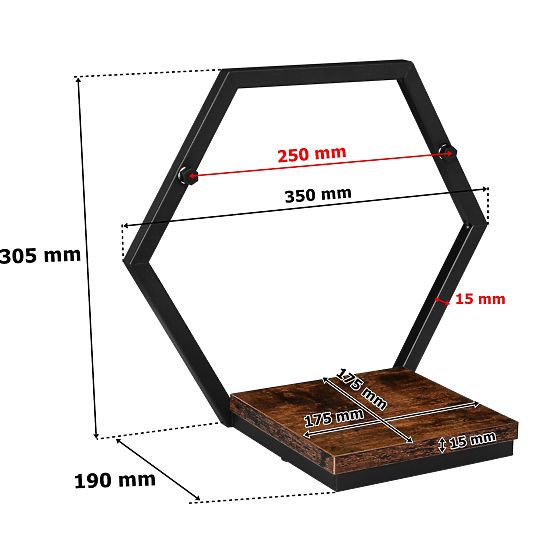 Metalowy kwietnik półka czarna Honung Rustic loft