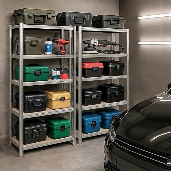 METALOWY REGAŁ 90x40x180 SREBRNY