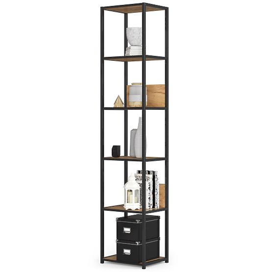 METALOWY REGAŁ LOFT 400 CZARNY/DĄB CRAFT