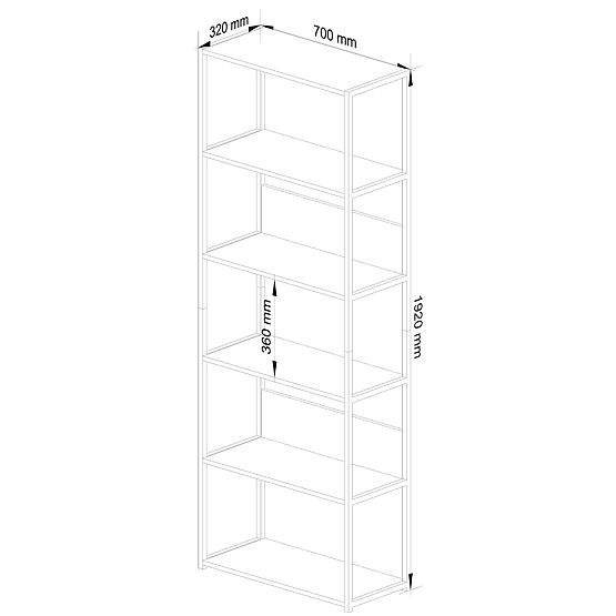 METALOWY REGAŁ LOFT 700 BIAŁY/BIAŁY