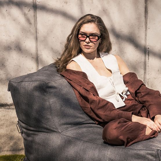 Moduł środkowy do narożnika ogrodowego Vacuum z pokrowcem, szary