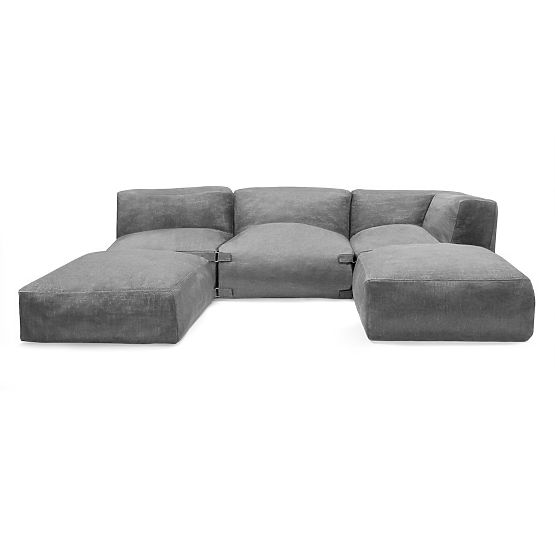 Modułowa narożna sofa ogrodowa Vacuum III z pokryciem, szara