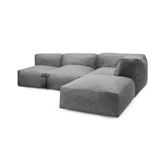 Modułowa narożna sofa ogrodowa Vacuum III z pokryciem, szara