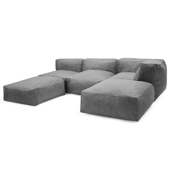 Modułowa narożna sofa ogrodowa Vacuum III z pokryciem, szara