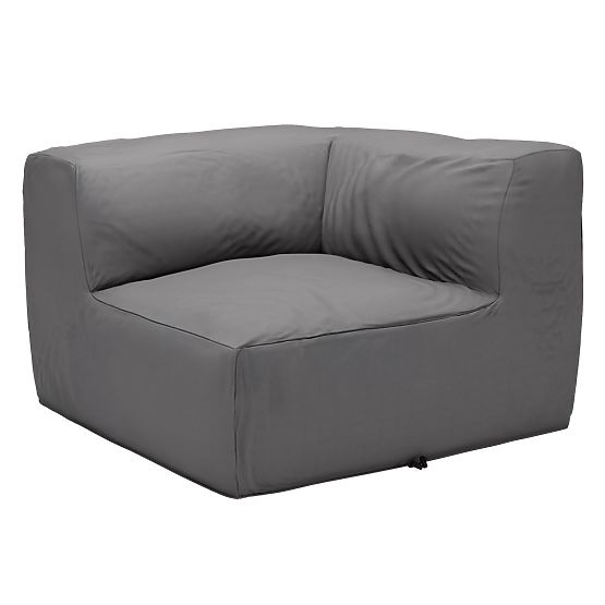 Modułowa narożna sofa ogrodowa Vacuum IV z pokrowcem, szara