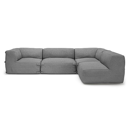 Modułowa narożna sofa ogrodowa Vacuum V z pokrowcem, szara