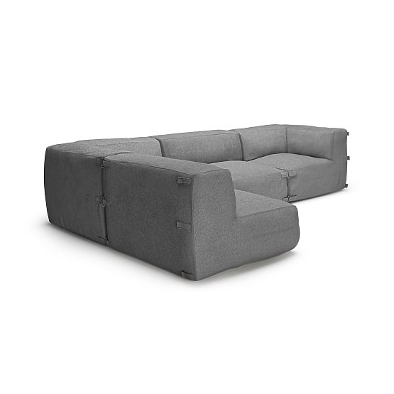 Modułowa narożna sofa ogrodowa Vacuum V z pokrowcem, szara