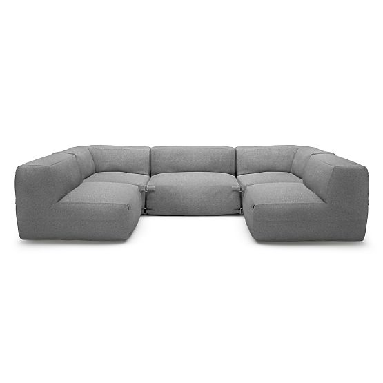 Modułowa narożna sofa ogrodowa Vacuum Vll z pokrowcem, szara
