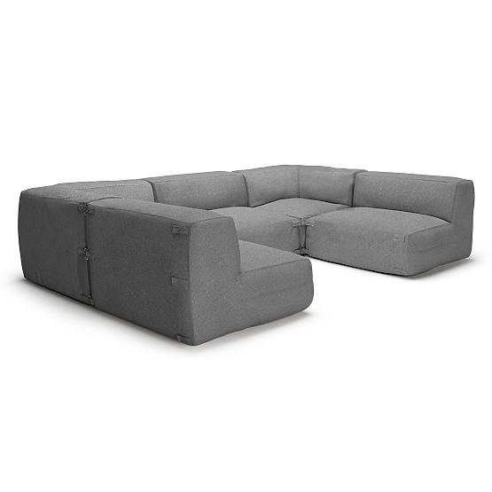 Modułowa narożna sofa ogrodowa Vacuum Vll z pokrowcem, szara