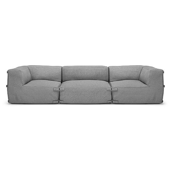 Modułowa sofa ogrodowa Vacuum VI z pokrowcem, szara
