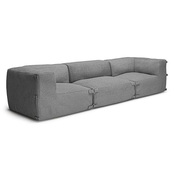 Modułowa sofa ogrodowa Vacuum VI z pokrowcem, szara