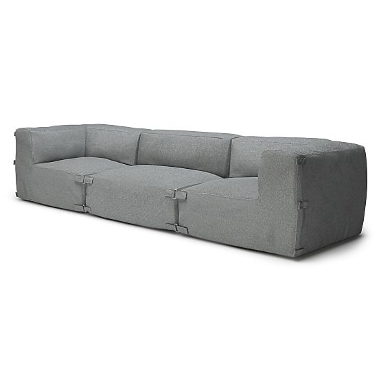 Modułowa sofa ogrodowa Vacuum VI z pokrowcem, szara