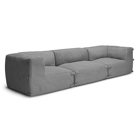 Modułowa sofa ogrodowa Vacuum VI z pokrowcem, szara