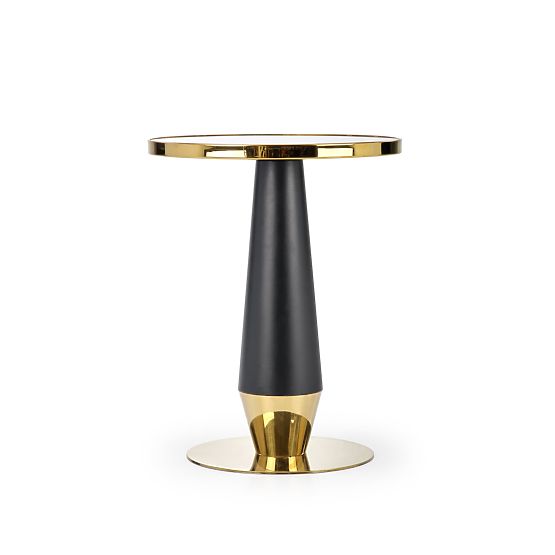 MOLINA okrągły stół, czarny marmur / czarny / złoty (2p=1szt)