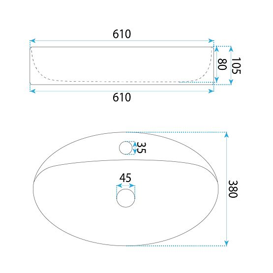 Nadblatowa umywalka REA Nastazja 61