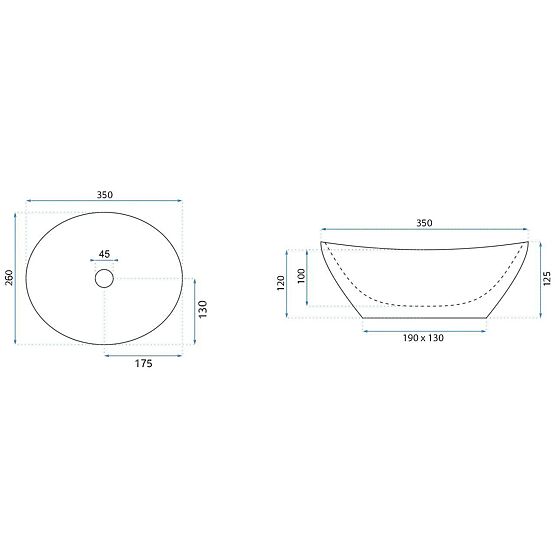 Nadblatowa umywalka Rea Sofia Mini Grigio