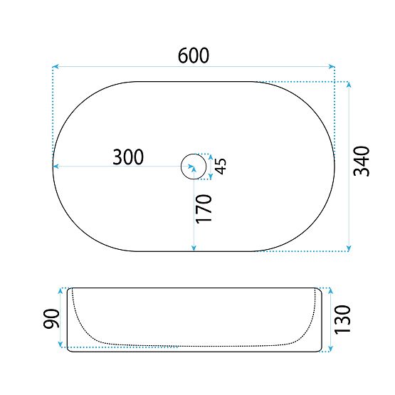 Nadstawna umywalka Rea Vanda 61