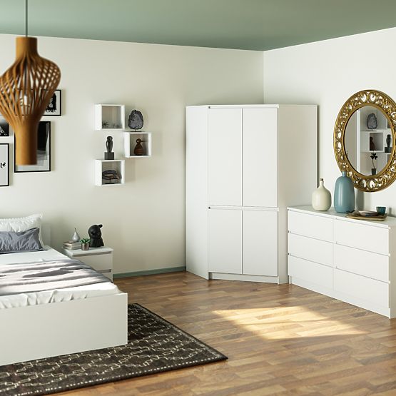 NAROŻNA SZAFA S100 4D CLP BIAŁA