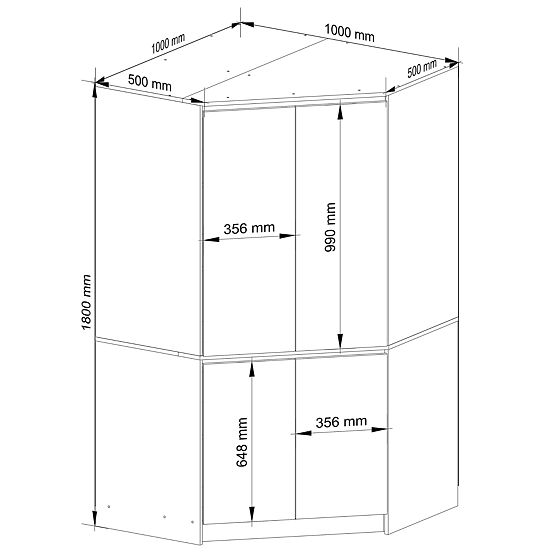 NAROŻNA SZAFA S100 4D CLP DĄB CRAFT