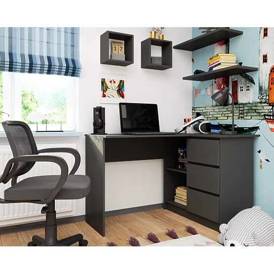 NAROŻNE BIURKO B16 CLP PRAWE PK SZARE