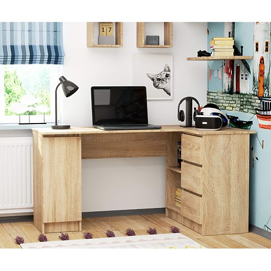 NAROŻNE BIURKO B20 155 cm PRAWE SONOMA