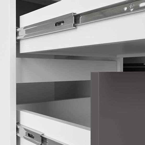 NAROŻNE BIURKO B20 CLP LEWOSTRONNE PK BIAŁY / SZARY