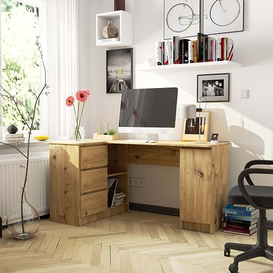 NAROŻNE BIURKO B20 CLP LEWOSTRONNE PK DĄB ARTISAN