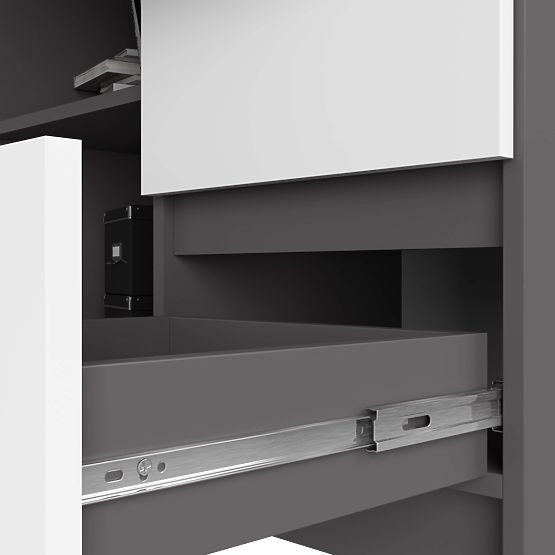 NAROŻNY STÓŁ B16 CLP PRAWY PK SZARY / BIAŁY