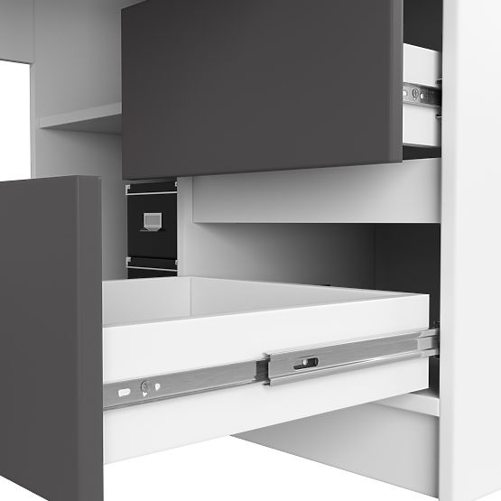 NAROŻNY STÓŁ B20 CLP PRAWOSTRONNY PK BIAŁY / SZARY