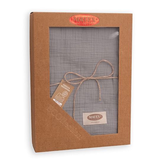 Narzuta muślinowa 210x240 ciemnoszara