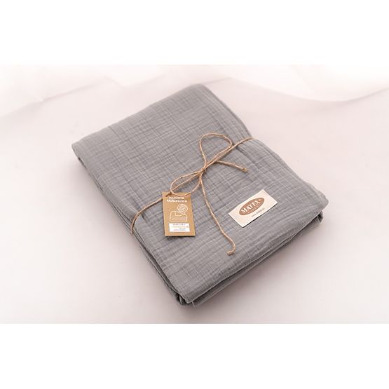 Narzuta muślinowa 210x240 ciemnoszara