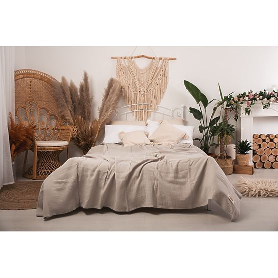 Narzuta muślinowa 210x240 jasny beż