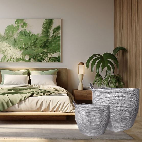 Naturalne kosze BOHO - zestaw 3 szt.