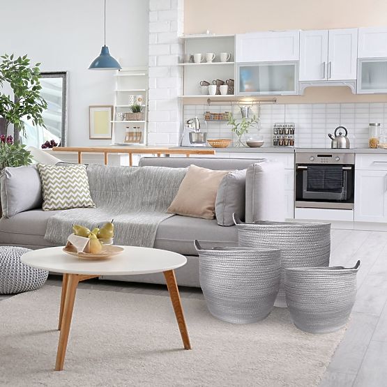 Naturalne kosze BOHO - zestaw 3 szt.