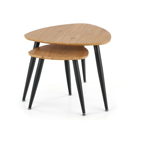 NICEA 2, zestaw 2 ław dąb złoty/czarny