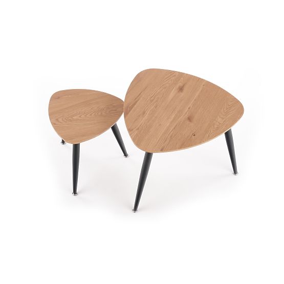 NICEA 2, zestaw 2 ław dąb złoty/czarny