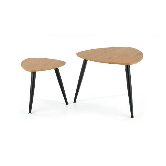 NICEA 2, zestaw 2 ław dąb złoty/czarny