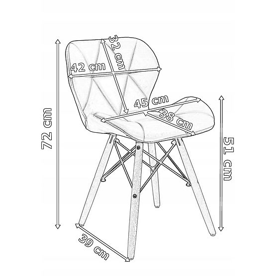 Nowoczesne tapicerowane krzesło MURET czarne