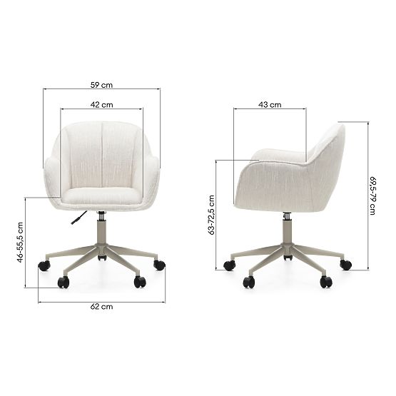 Obrotowe krzesło Almeria, kremowe/beżowe nogi