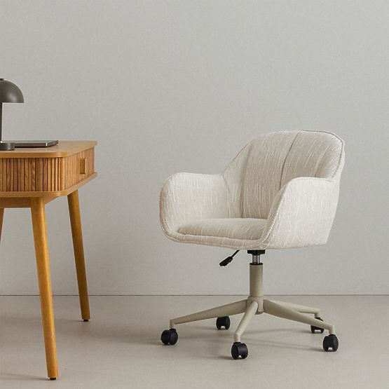 Obrotowe krzesło Almeria, kremowe/beżowe nogi