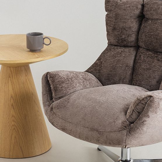 Obrotowe krzesło Bolzano, brązowo-szare/chromowane nogi