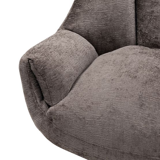 Obrotowe krzesło Bolzano, brązowo-szare/chromowane nogi